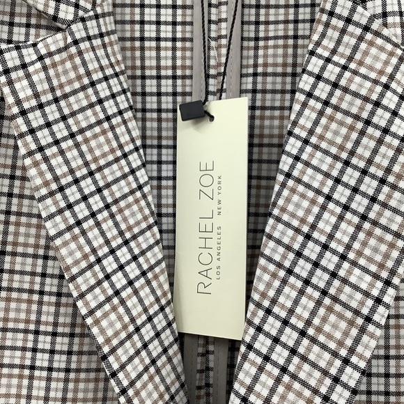 Rachel Zoe Plaid Longline Blazer Medium Officecore Boardroom Chic Business NWT - Picture 4 of 9